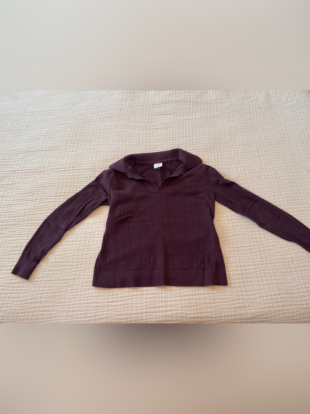 CAbi Plum Ribbed Scoop-Neck Sweater